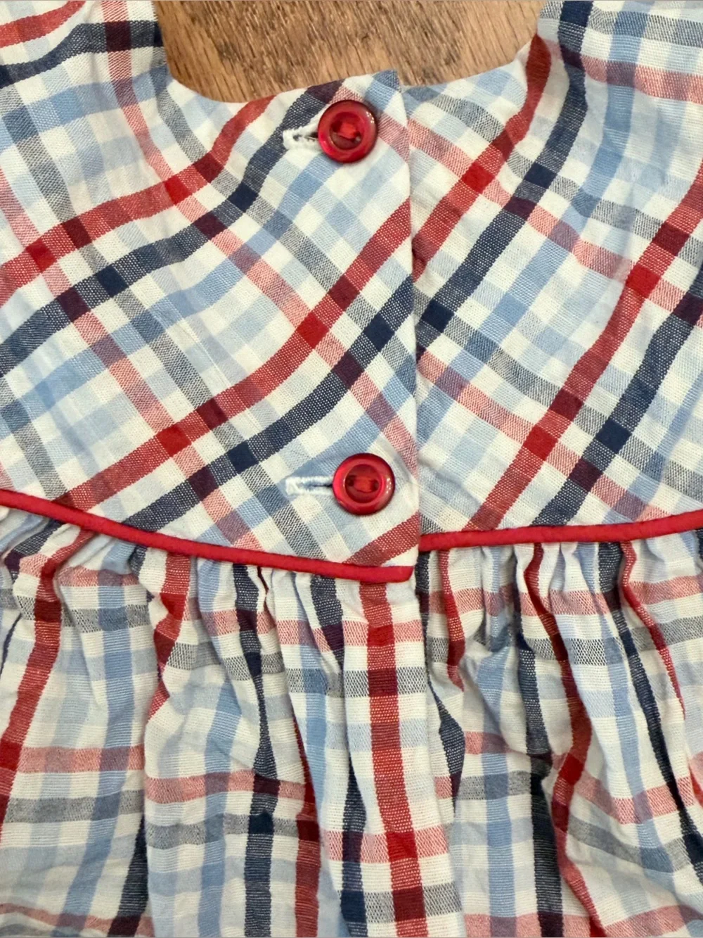 Little English Red, Blue and White Plaid Tank Top with Red Bloomers